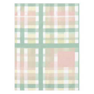 Cottagecore Buffalo Plaid Pastel Spring Dining Tablecloth