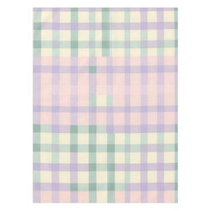 Cottagecore Buffalo Plaid Pastel Spring Dining Tablecloth