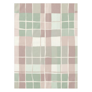 Cottagecore Buffalo Plaid Pastel Spring Dining Tablecloth