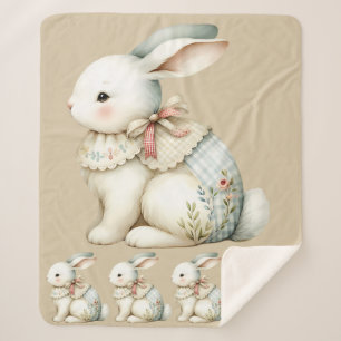 Cottagecore Bunny Charm Baby Blanket