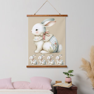 Cottagecore Bunny Charm Baby Blanket Hanging Tapestry