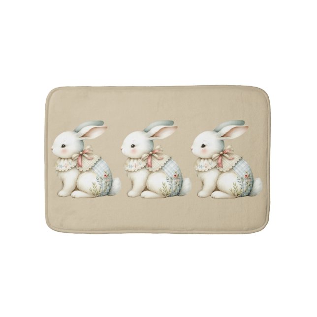 Cottagecore Bunny Charm Bath Mat (Front)