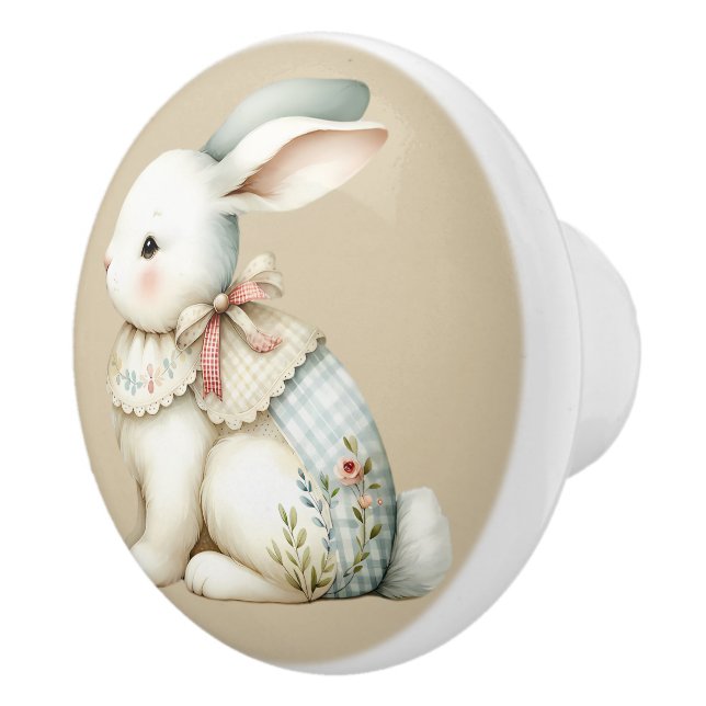 Cottagecore Bunny Charm Ceramic Knob (Right)