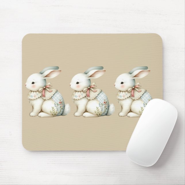 Cottagecore Bunny Charm Mouse Pad (With Mouse)