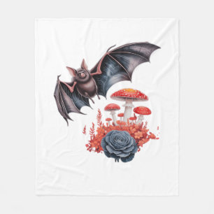 Cottagecore Butterflies Bats Mushroom Goblincore Fleece Blanket