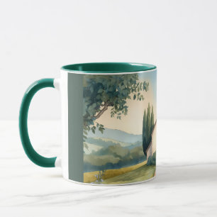 Cottagecore Chapel Path Pastel Landscape Mug