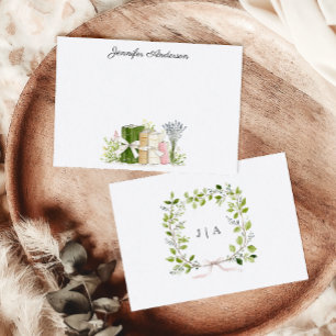 Cottagecore Chateau Monogram Book Personalized Card