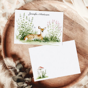 Cottagecore Chateau Monogram Deer Personalized Card