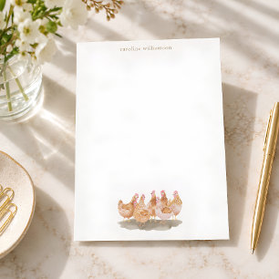Cottagecore Chickens Cute Personalized Stationery Card