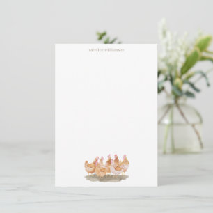 Cottagecore Chickens Cute Personalized Stationery Card
