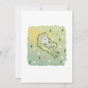 Cottagecore Chilled Out Frog Illustration Invitation
