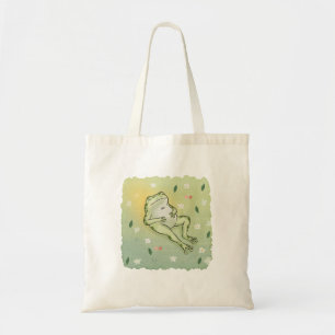 Cottagecore Chilled Out Frog Illustration Tote Bag