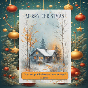Cottagecore Christmas Rustic Forest Nostalgic Warm Holiday Card