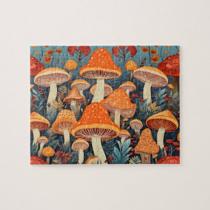 Cottagecore Colourful Mushrooms Jigsaw Puzzle