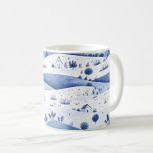 Cottagecore Countryside Toile Pattern Coffee Mug