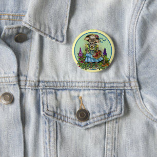 Cottagecore Cowgirl 2 Inch Round Button