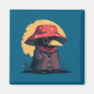 Cottagecore Cute Chubby Plague Doctor Mushroom Hat Magnet