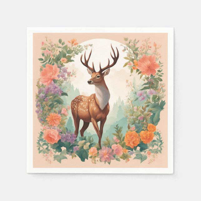 Cottagecore  Cute Deer Napkin (Front)