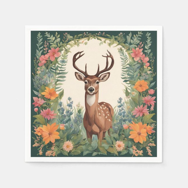 Cottagecore  Cute Deer Napkin (Front)