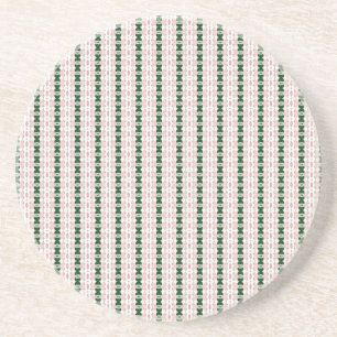 Cottagecore Cute Festive Christmas Stripe Pattern Coaster