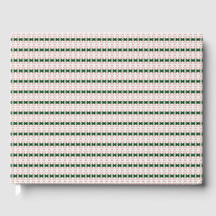Cottagecore Cute Festive Christmas Stripe Pattern Guest Book