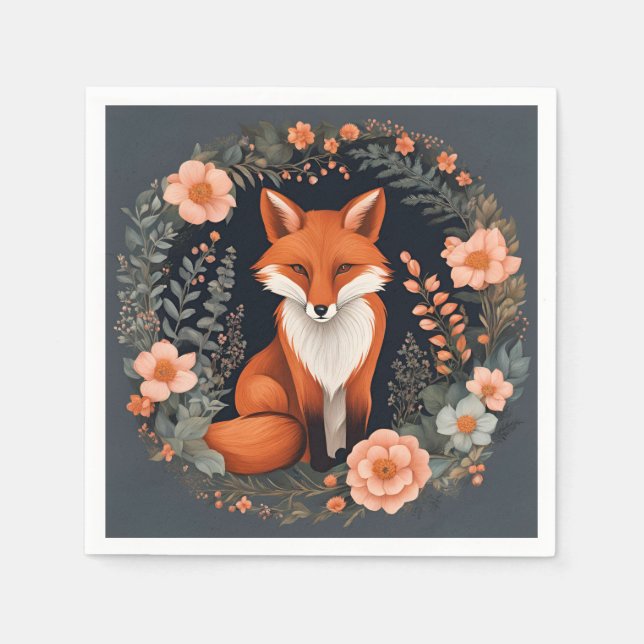 Cottagecore  Cute Fox Napkin (Front)