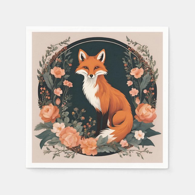 Cottagecore  Cute Fox Napkin (Front)