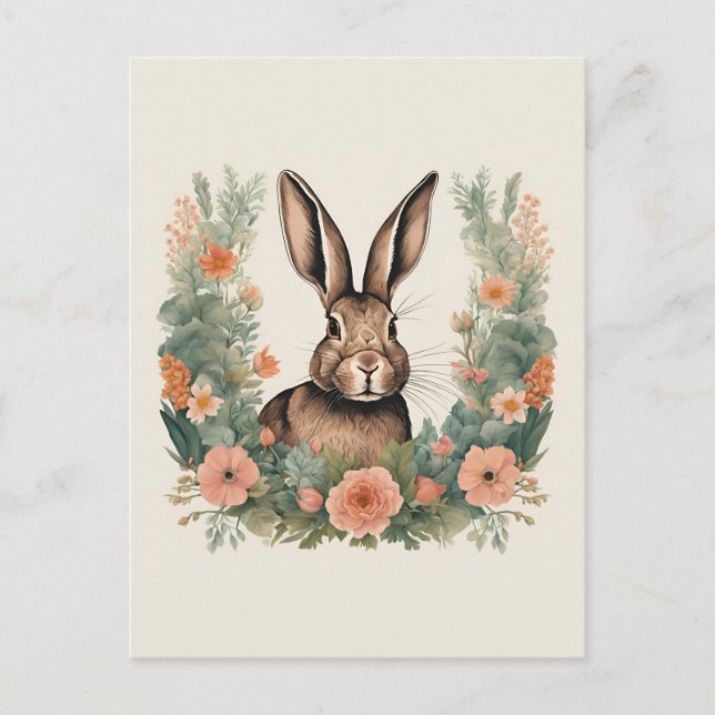 Cottagecore Cute Rabbit Postcard (Front)