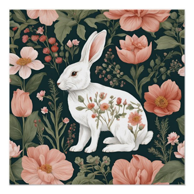 Cottagecore Cute Rabbit Poster (Front)
