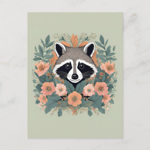 Cottagecore Cute Raccoon Postcard