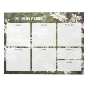 Cottagecore Daisy flower Weekly Planner Notepad