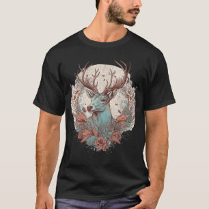 Cottagecore Deer Animal  Nature flowers Gardner Ga T-Shirt