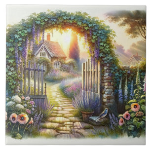 Cottagecore Enchanted Garden Pathway Tile