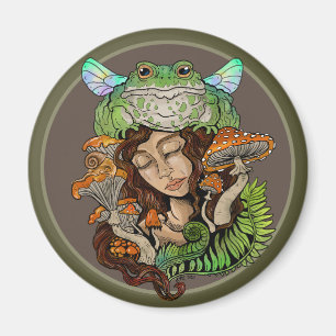 Cottagecore Fairy Frog Magnet