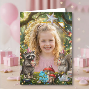 Cottagecore Fairy Girl's Birthday Add Your Photo Card