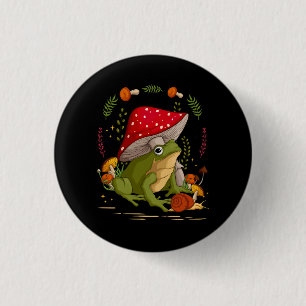 Cottagecore Fairycore Aesthetic Frog Snail Mushroo 1 Inch Round Button