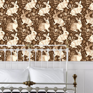 Cottagecore Fancy Rabbits Wallpaper