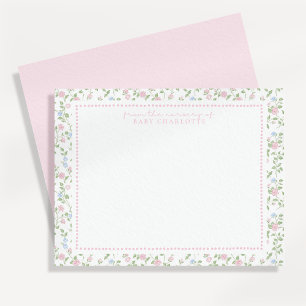 Cottagecore Floral Baby Nursery Carte de papeterie