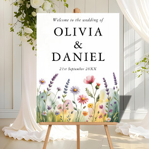 Cottagecore Floral Welcome with Names Acrylic Sign