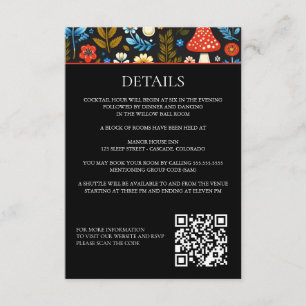 Cottagecore Forest Detail and QR Code Enclosure Card