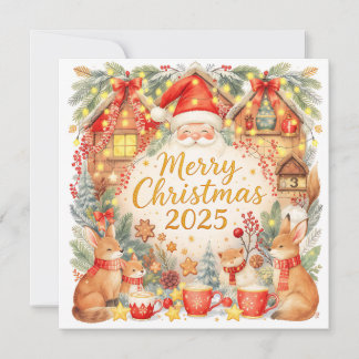 Cottagecore Fox Custom Photo Christmas Card