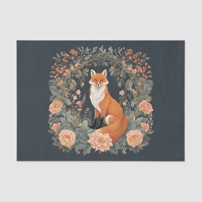 Cottagecore Fox Decoupage Tissue Paper (Front)