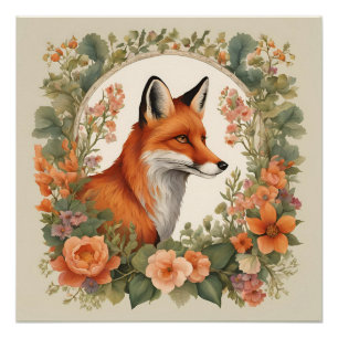 Cottagecore Fox Poster