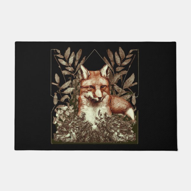 Cottagecore Fox Vintage Doormat (Front)