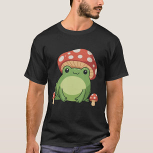 Cottagecore Frog Aesthetic Cute Frog with Mushroom T-Shirt
