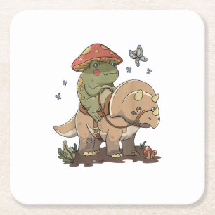 Cottagecore Frog Aesthetic Mushroom Cute Goblinco Square Paper Coaster