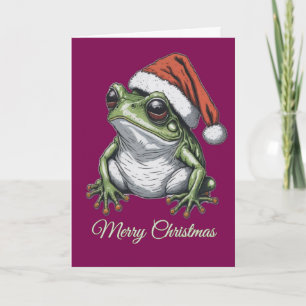 Cottagecore Frog Christmas Vintage Custom Message Holiday Card