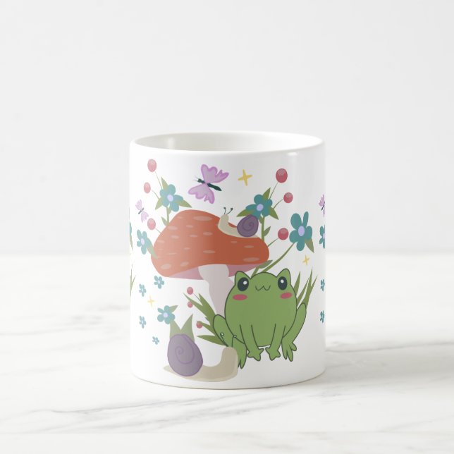 cottagecore frog mushroom coffee mug (Center)