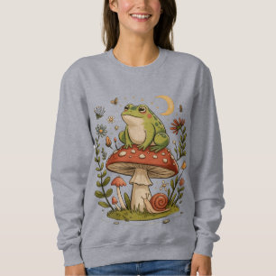 Cottagecore Frog Mushroom Toadstool Moon Forest Sweatshirt