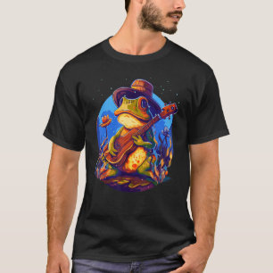 Cottagecore Frog Playing Guitar Goblincore Toad Fr T-Shirt